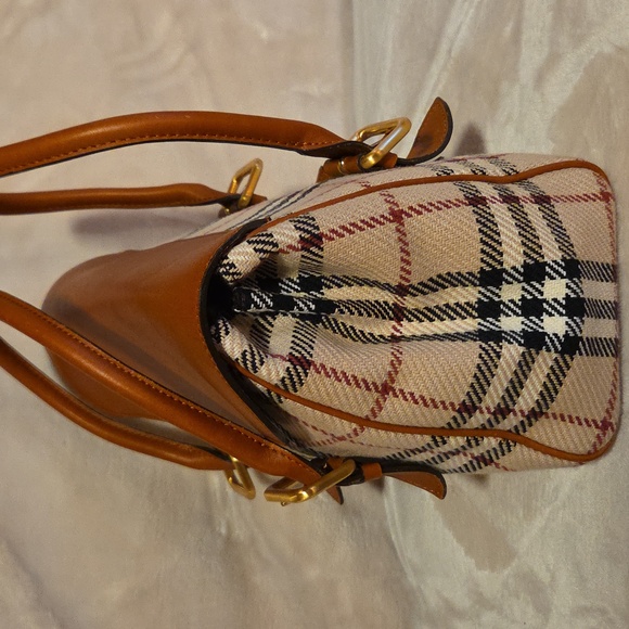 Burberry Brown and Cream Plaid Small Satchel - Picture 4 of 11